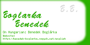boglarka benedek business card